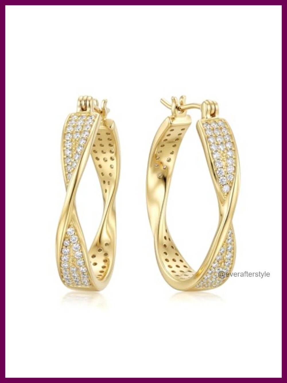 14K Gold Plated Twisted Pave Huggie Hoop Earrings for Women Hypoallergenic Set